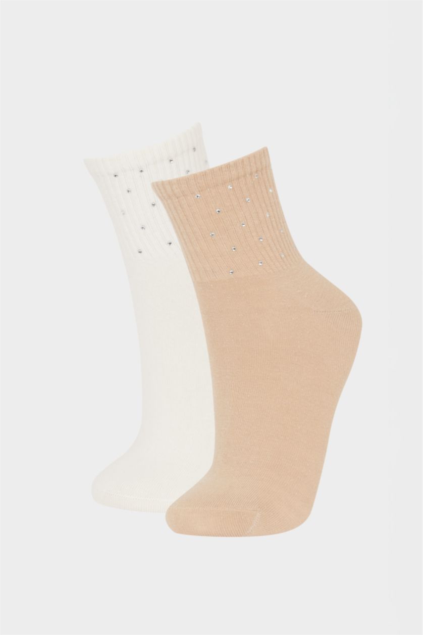 Kadın Karma 2'li Pamuklu Soket Çorap