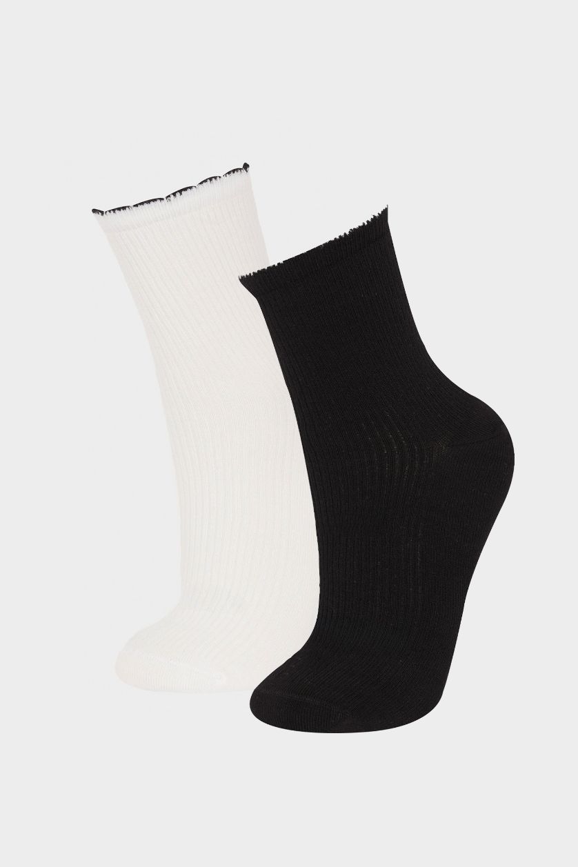 Kadın Karma Kadın Dikişsiz Fırfırlı Ultra Soft 2'li Bambu Premium Soket Çorap