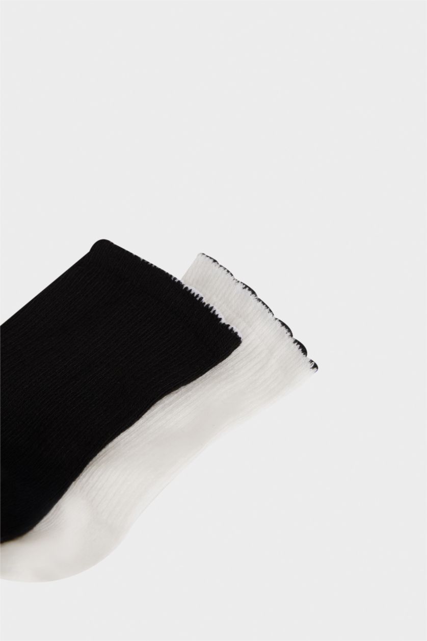 Kadın Karma Kadın Dikişsiz Fırfırlı Ultra Soft 2'li Bambu Premium Soket Çorap