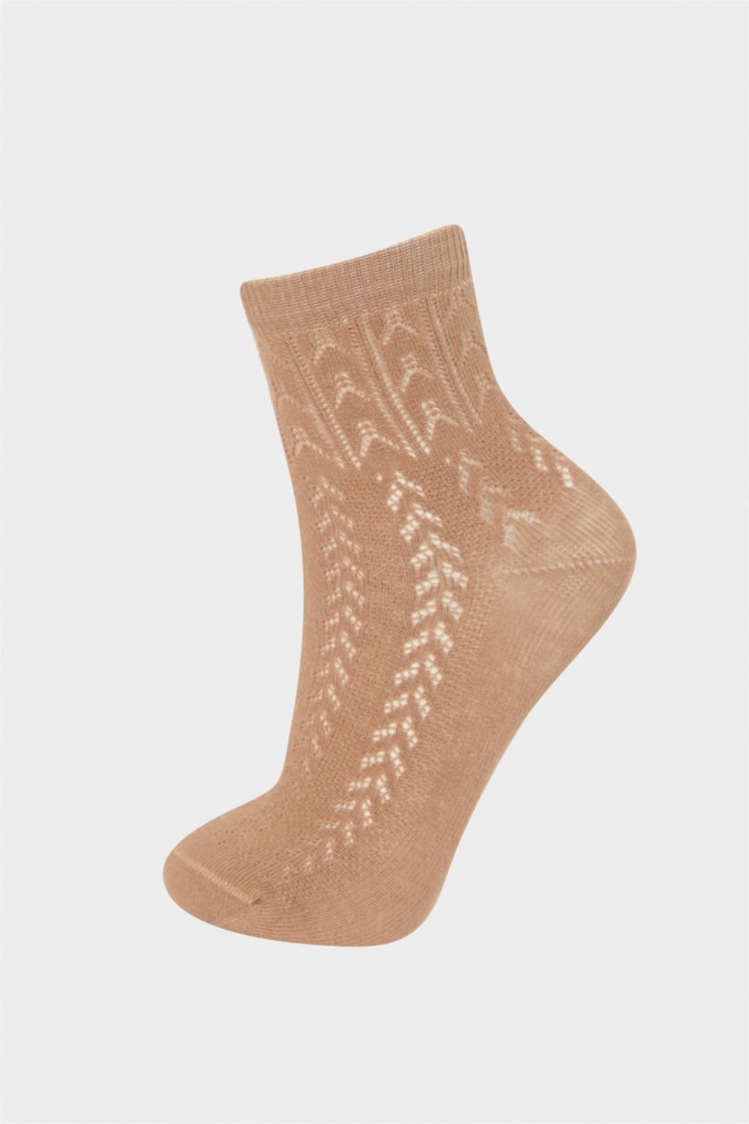 Kadın Karma Kadın Dikişsiz Ajur 2'li Penye Pamuklu Premium Soket Çorap