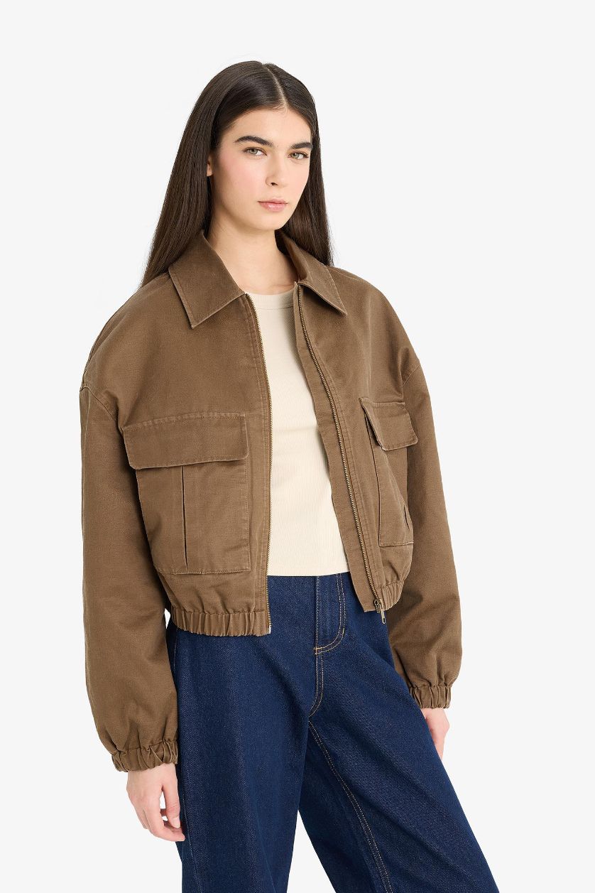 Woman Brown Waterproof Relax Fit Puffer Jacket