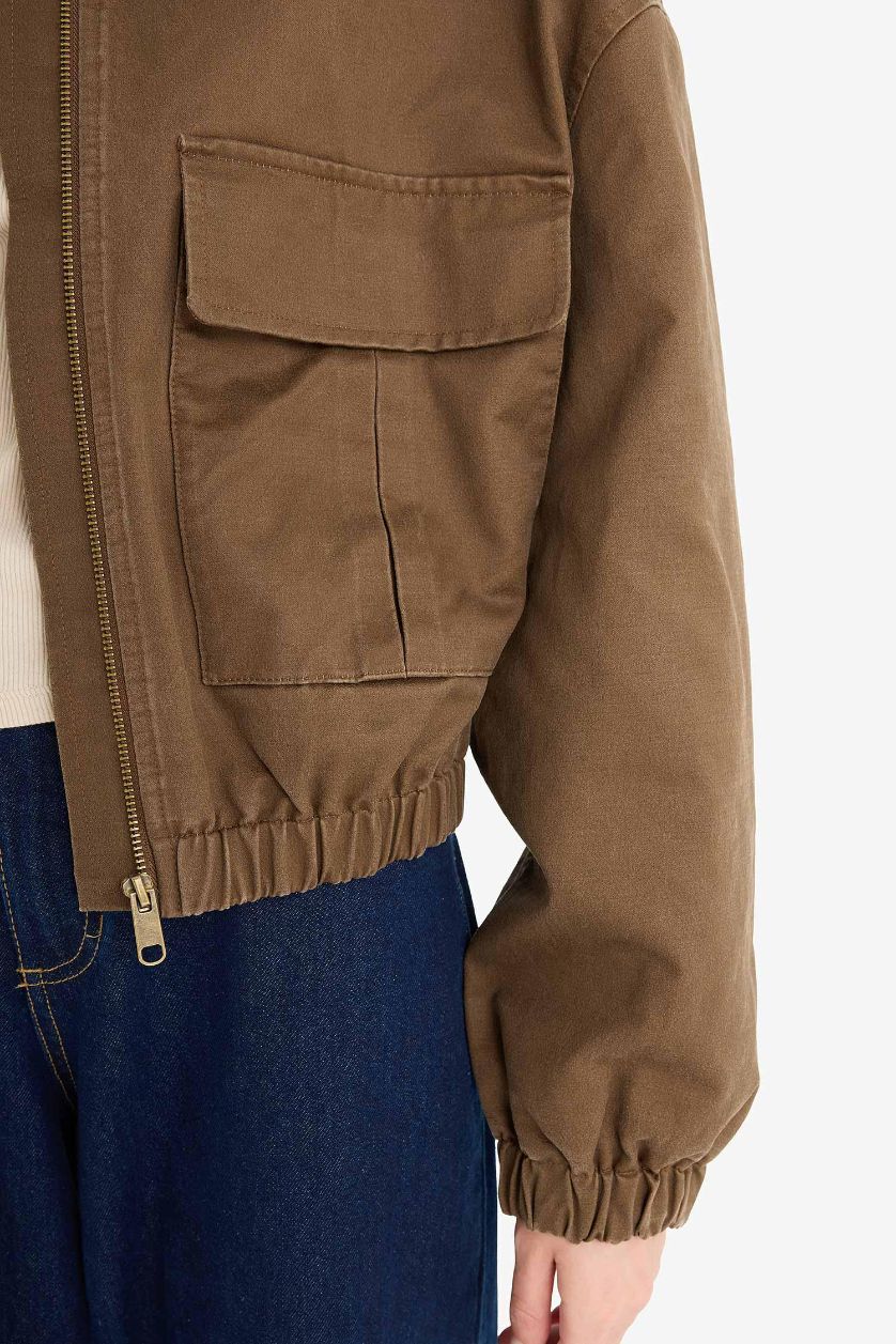 Woman Brown Waterproof Relax Fit Puffer Jacket