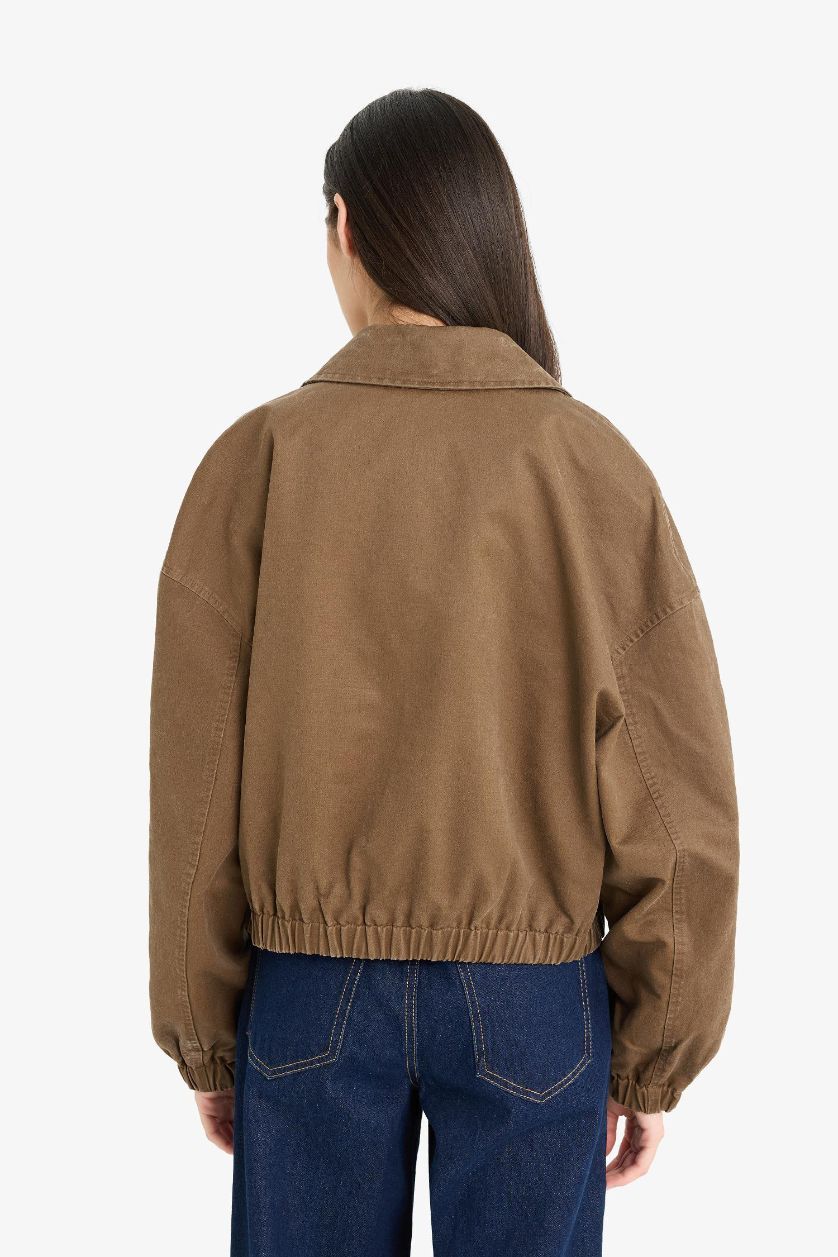 Woman Brown Waterproof Relax Fit Puffer Jacket