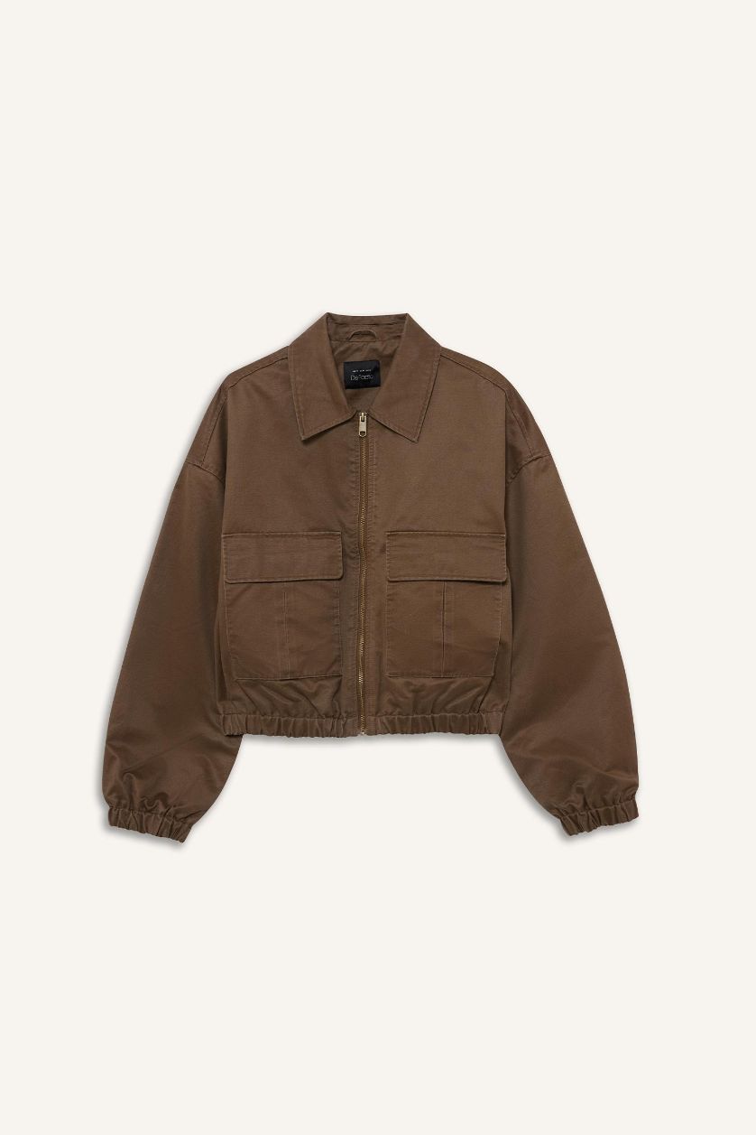 Woman Brown Waterproof Relax Fit Puffer Jacket