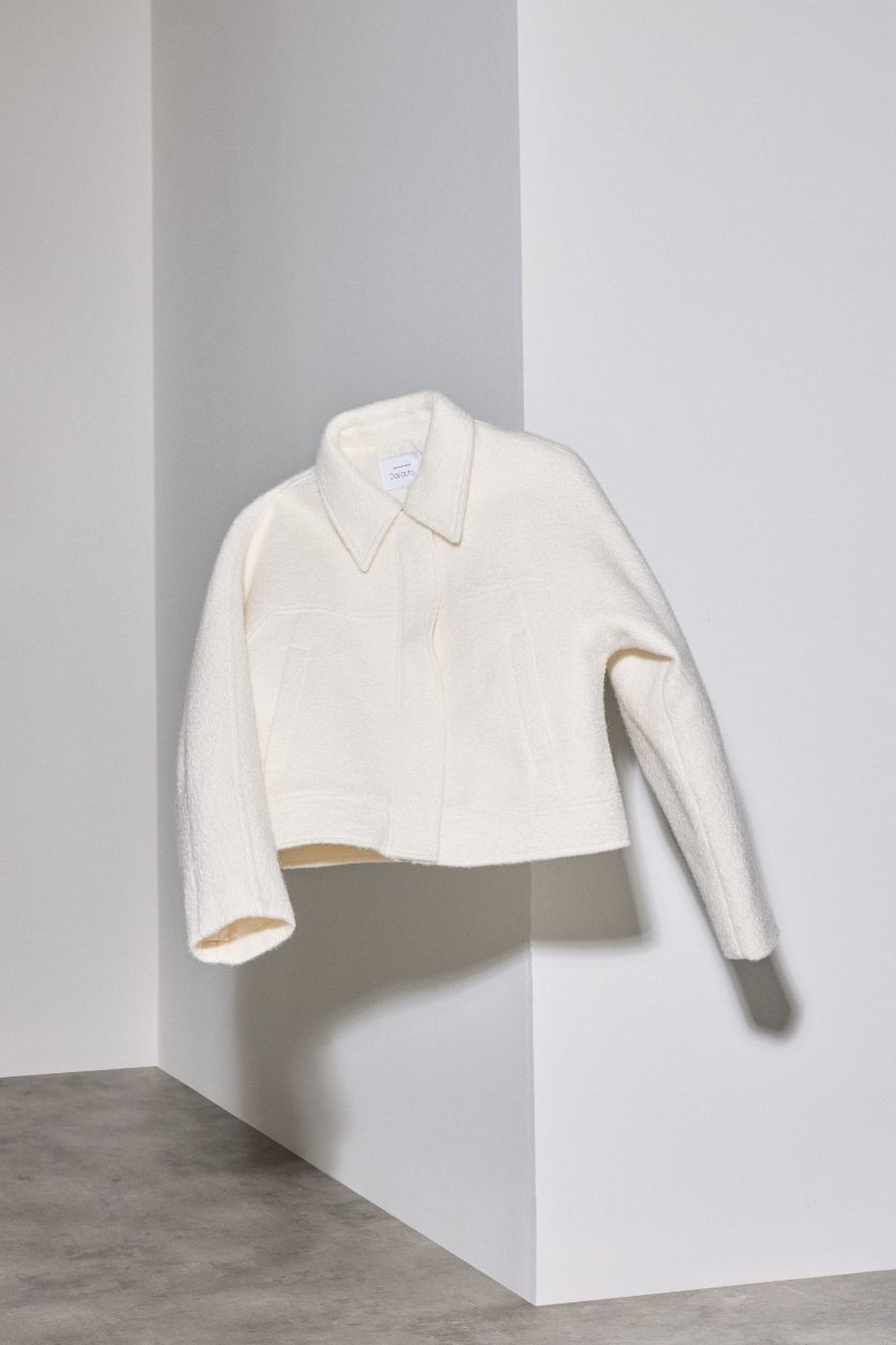 Kadın Ekru Regular Fit Polo Yaka Kaşe Mont