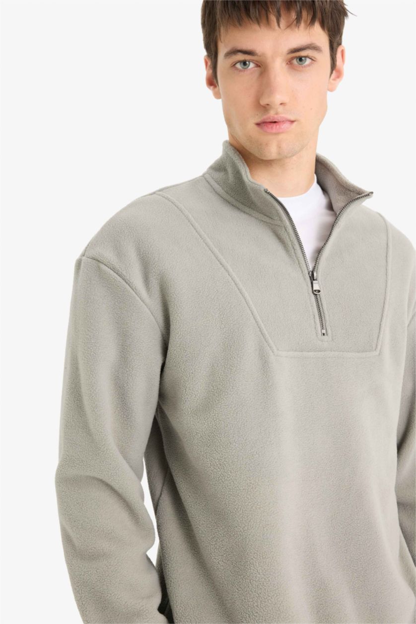 MAN Grey Boxy Fit Printed Long Sleeve Sweatshirt