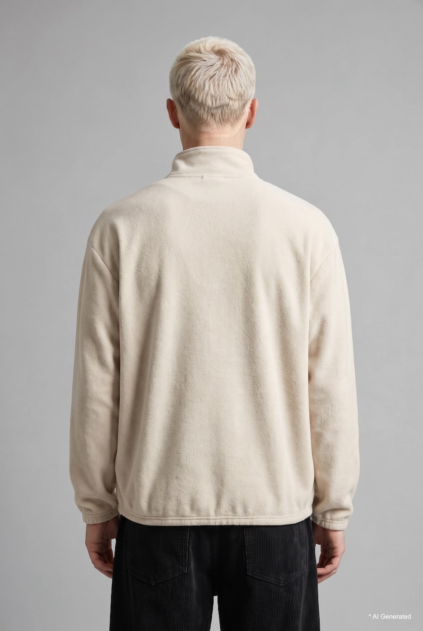 Men Stone Boxy Fit fleece Sweatshirt