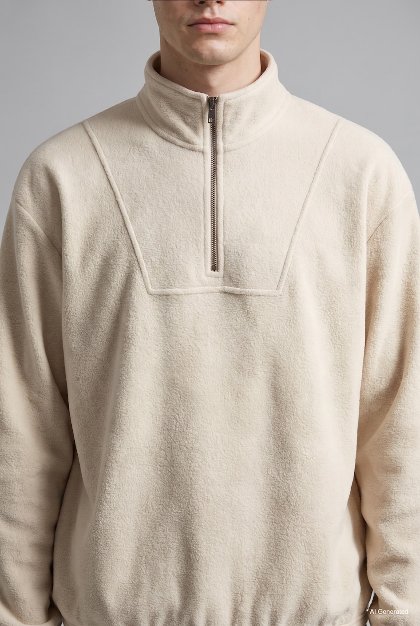 Men Stone Boxy Fit fleece Sweatshirt