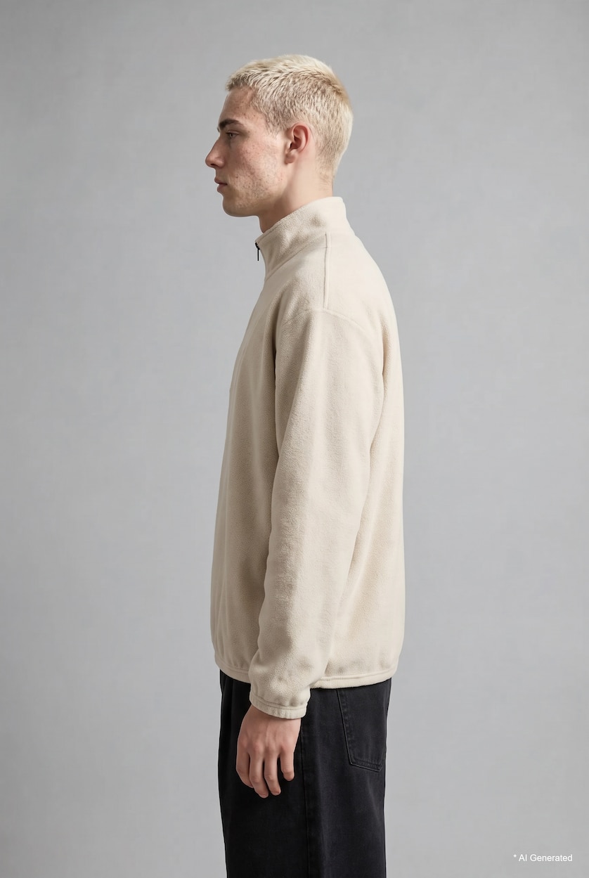Men Stone Boxy Fit fleece Sweatshirt