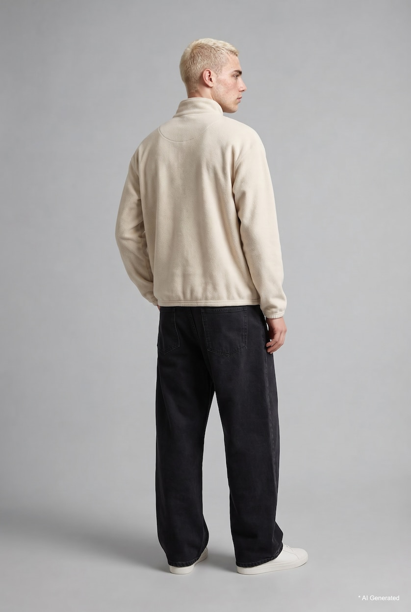 Men Stone Boxy Fit fleece Sweatshirt