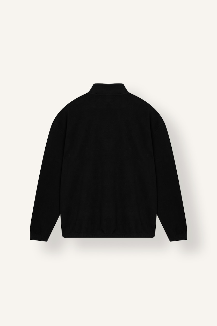 MESHKUJ Black Boxy Fit fleece Sweatshirt