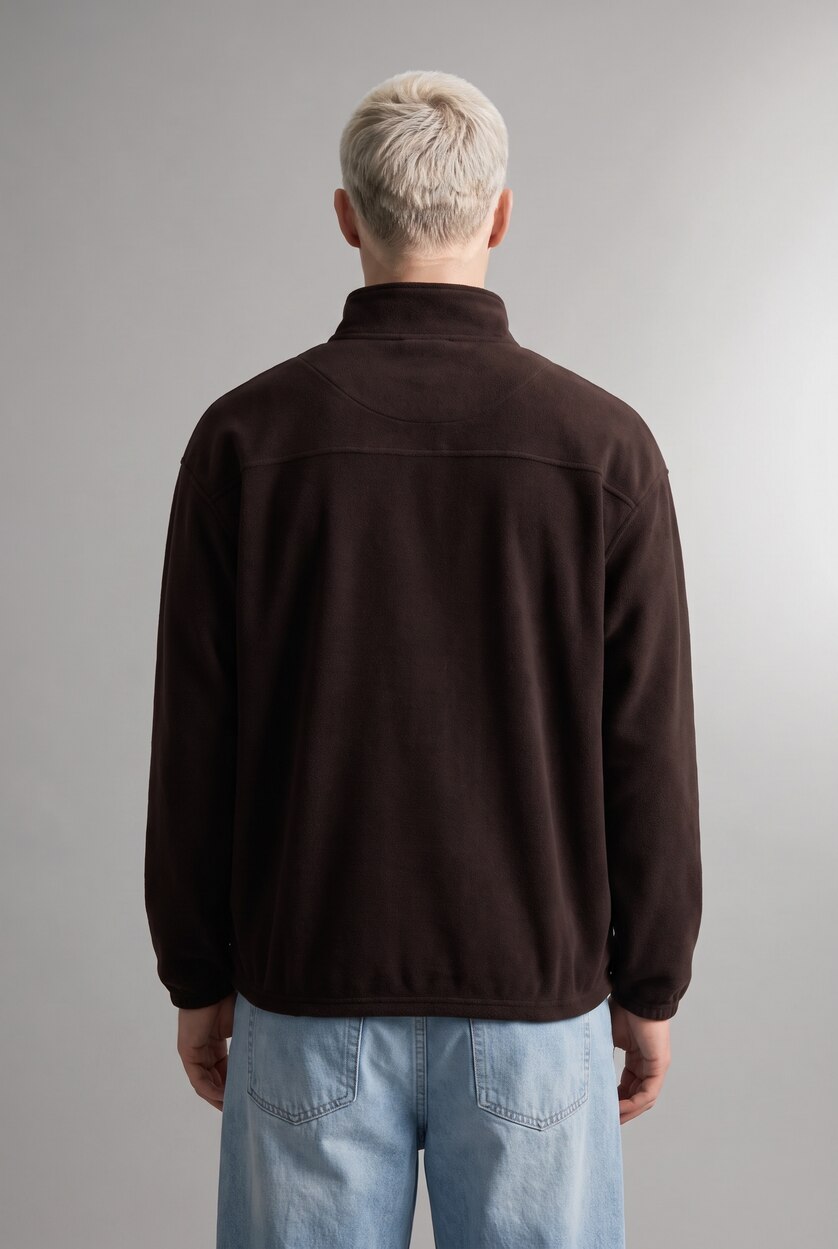 Men Brown Boxy Fit fleece Sweatshirt