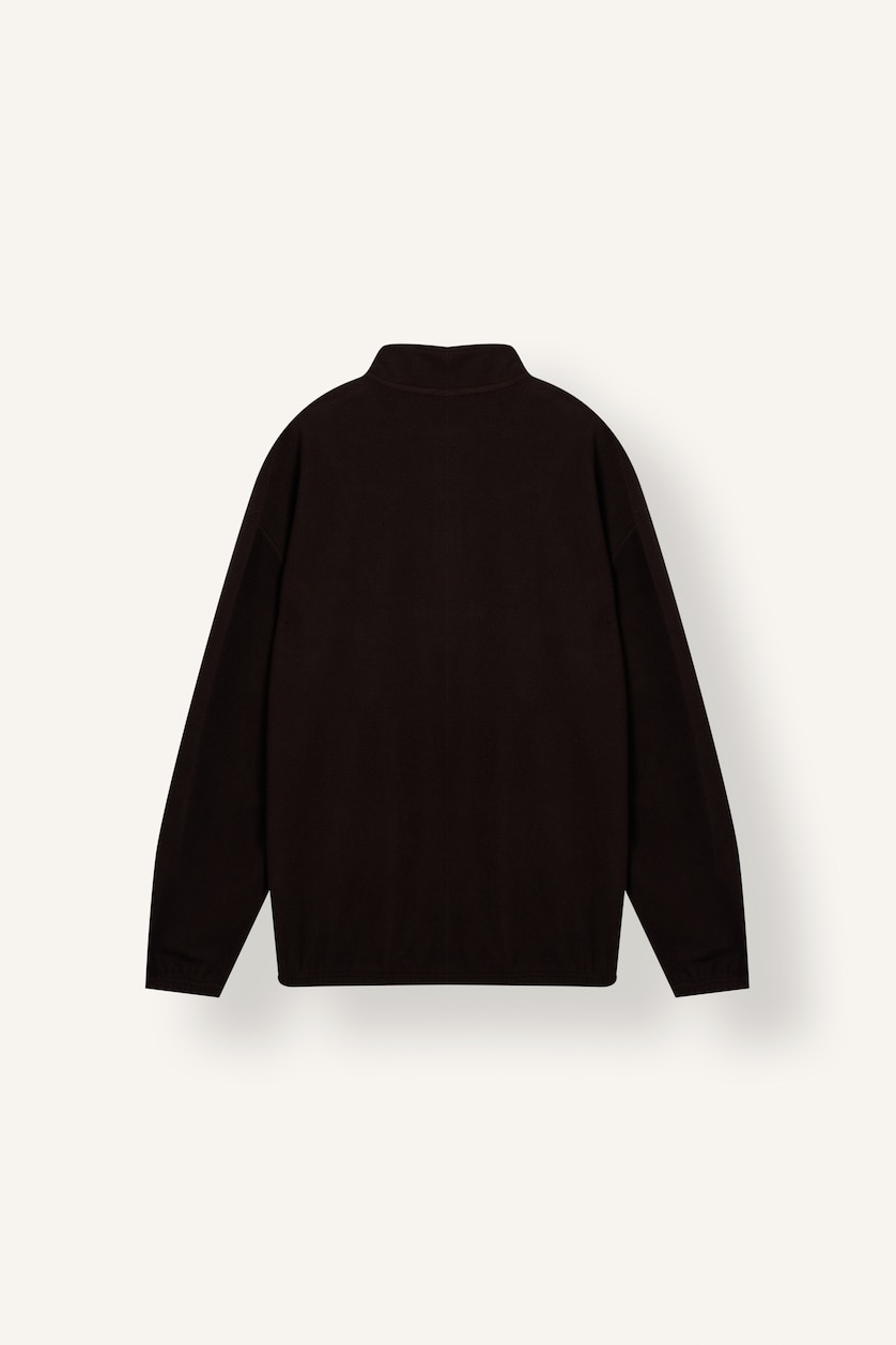 MESHKUJ Brown Boxy Fit fleece Sweatshirt