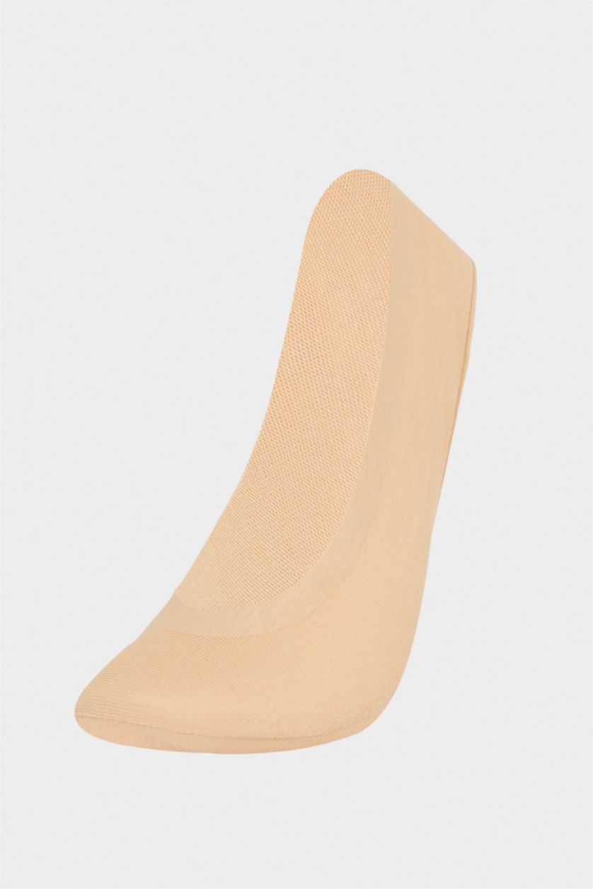 Kadın Bej Kadın Lazer Kesim Premium Babet Çorap