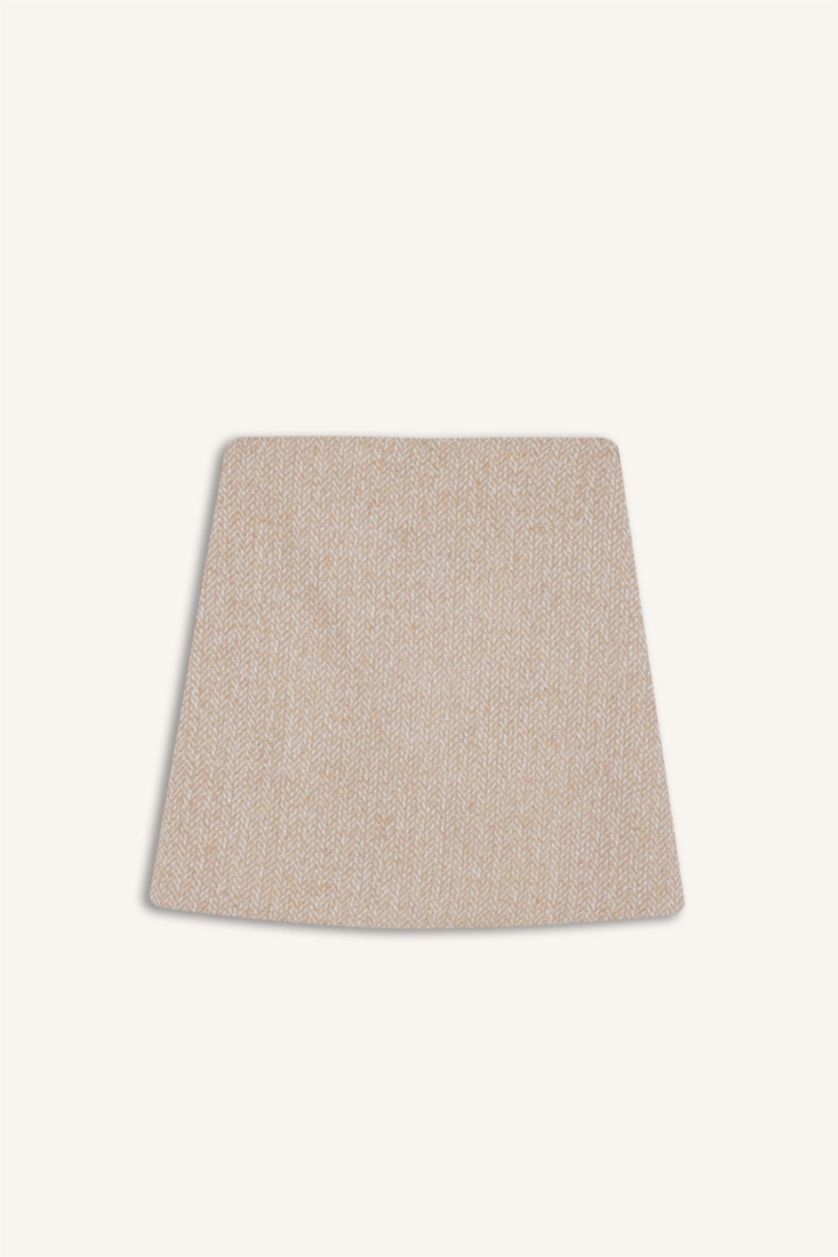 Әйелдерге ашық реңк a сызығы толық астар Тоқылған юбка