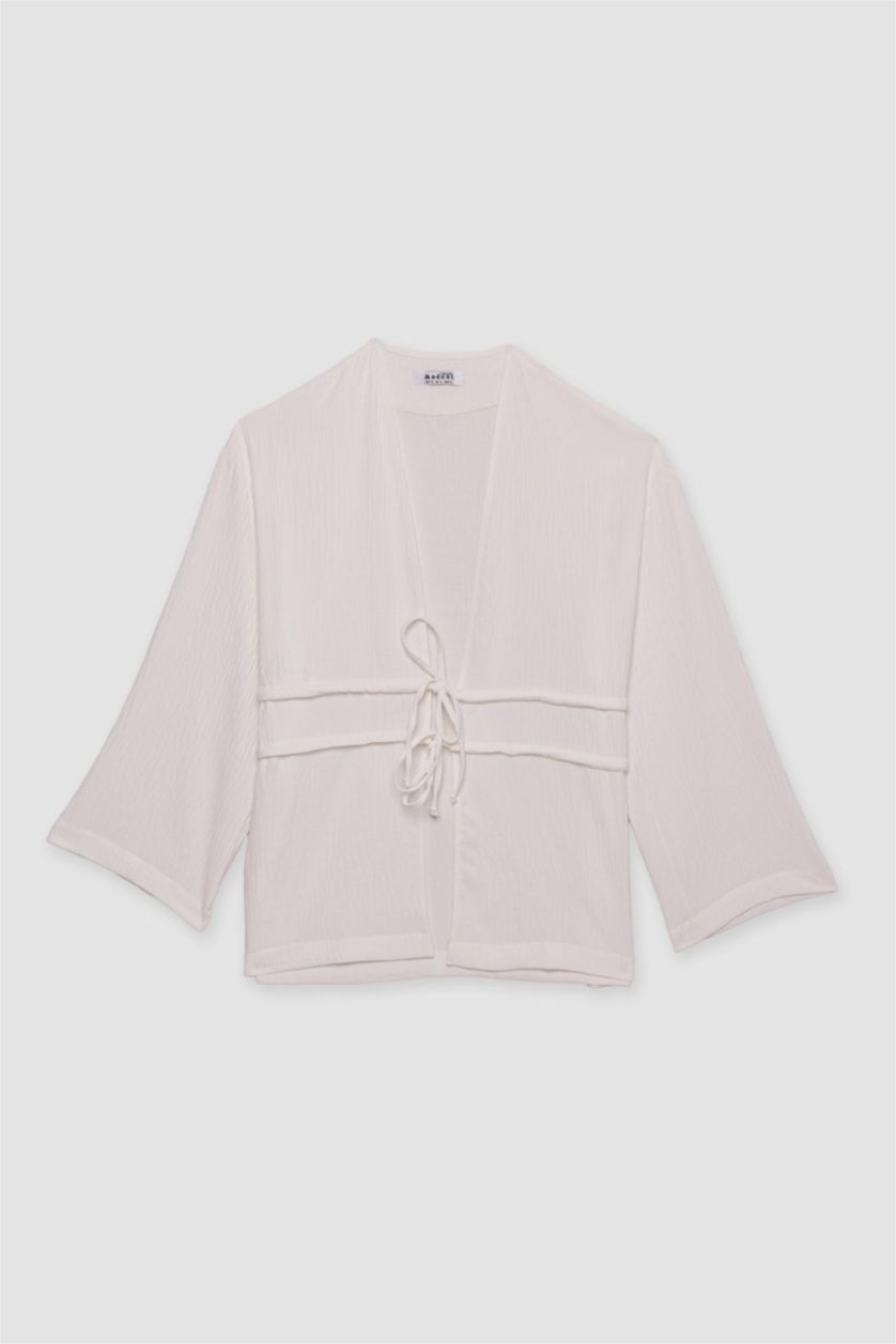 WOMAN White Relax Fit Crew Neck Long Sleeve Tunic