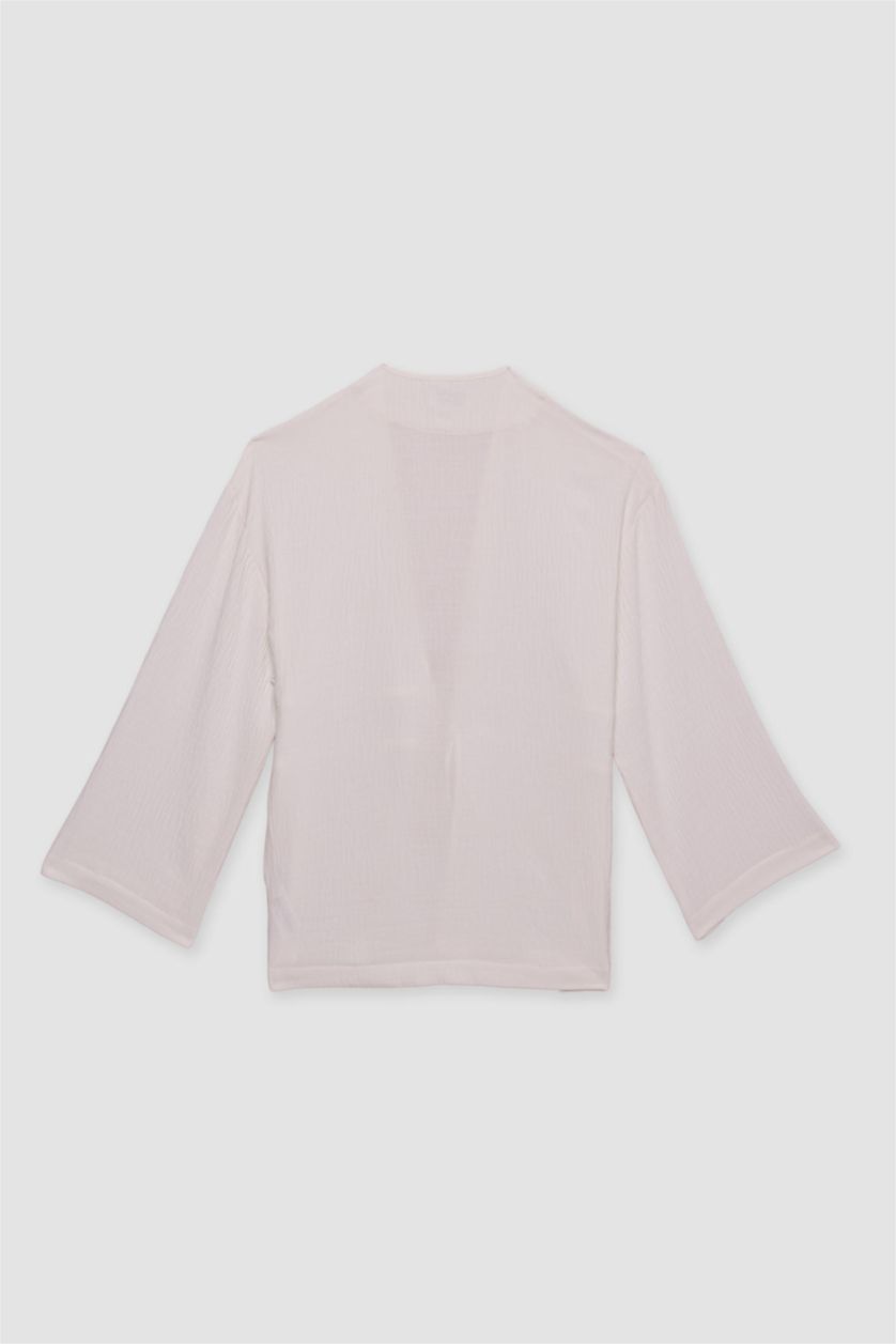 WOMAN White Relax Fit Crew Neck Long Sleeve Tunic