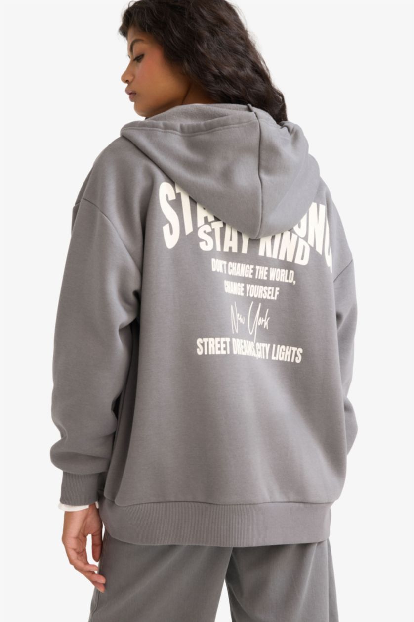 Әйелдерге Сұр үлкен пішім бас киімді Кардиган