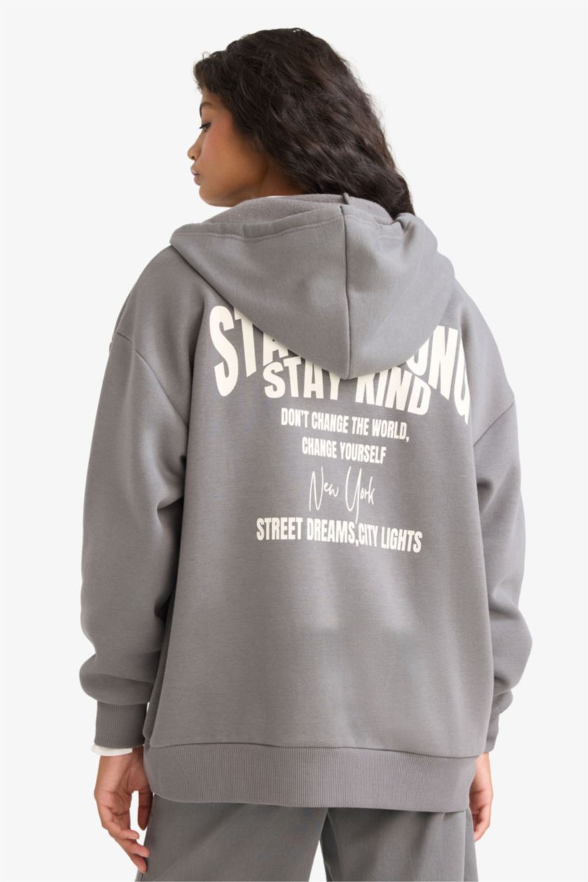 Әйелдерге Сұр үлкен пішім бас киімді Кардиган