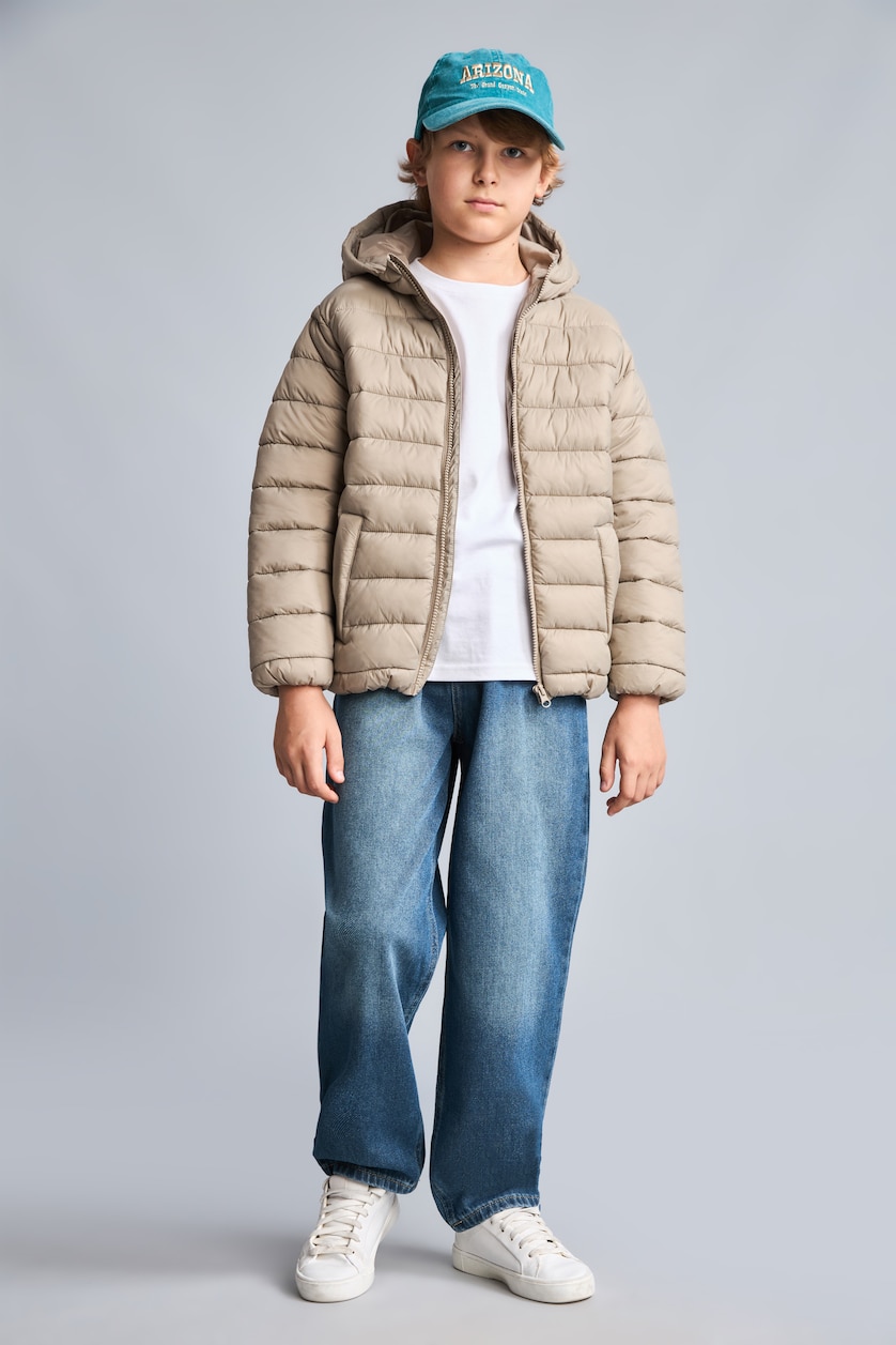 Young Boys - Teen Boys Beige Boy Hooded Puffer Jacket