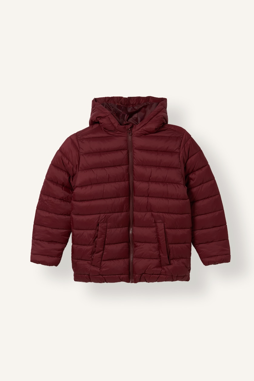 DJEM & ADOLESHENTË Bordeaux Boy Windproof Waterproof Pockets Hooded Puffer Jacket