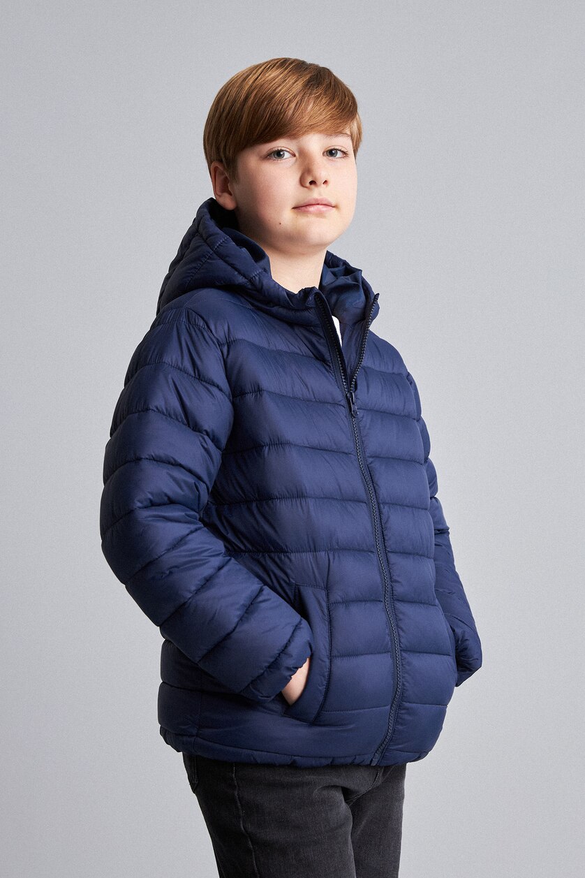 BOYS & TEENS NAVY جاكيت بامب اولادي بكابيشون