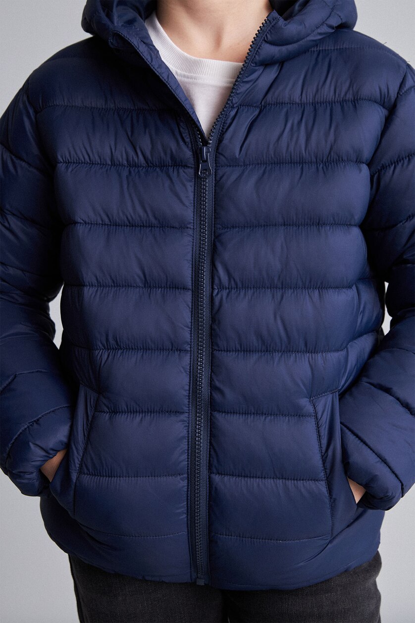 BOYS & TEENS NAVY جاكيت بامب اولادي بكابيشون