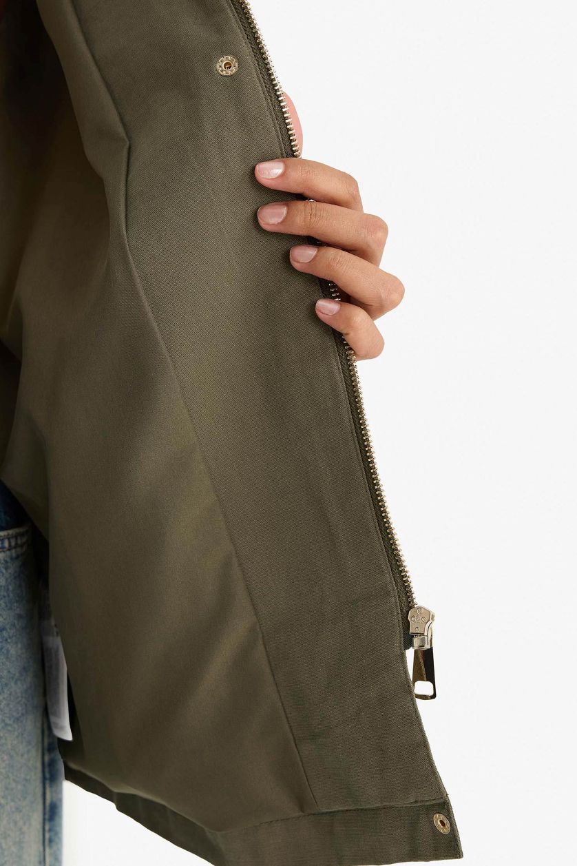 Kadın Haki Su Geçirmez Mont