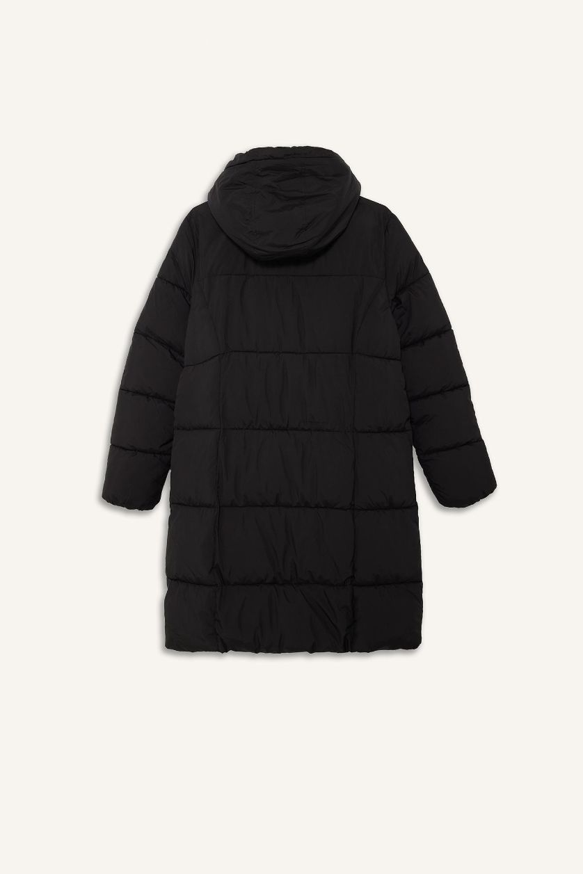 حريمي أسود بالطو قصة عادية بكابيشون وتر بروف