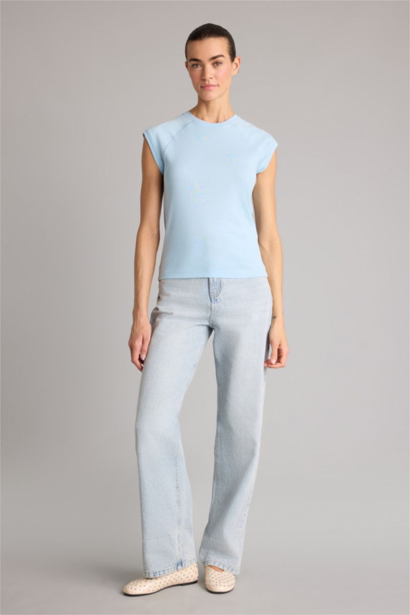 حريمي أزرق فاتح Woman Short Sleeve T-Shirt