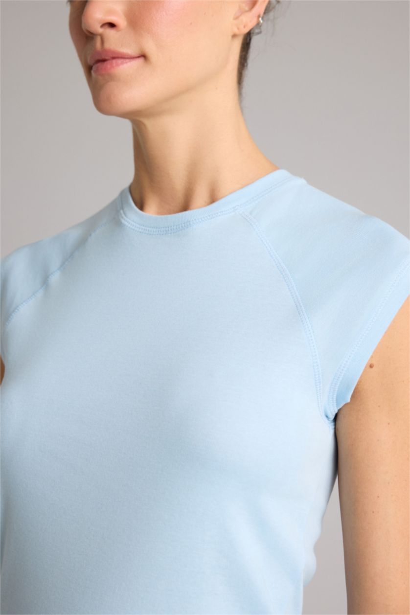 حريمي أزرق فاتح Woman Short Sleeve T-Shirt