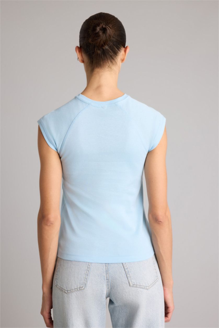 حريمي أزرق فاتح Woman Short Sleeve T-Shirt