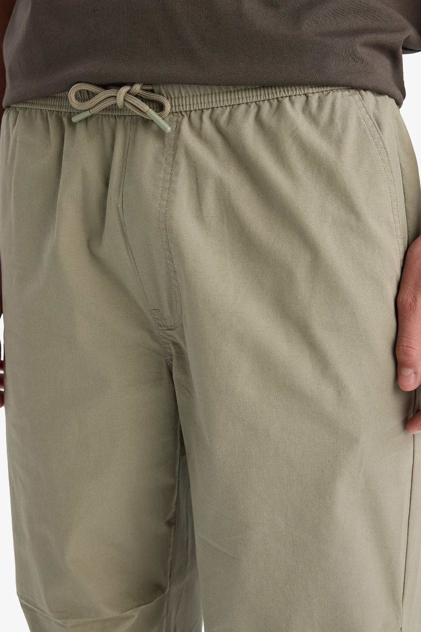Erkek Açık Haki %100 Pamuk Paraşüt Pantolon