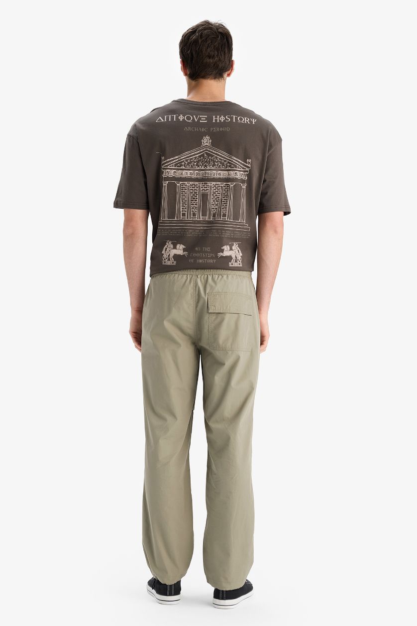 Erkek Açık Haki %100 Pamuk Paraşüt Pantolon
