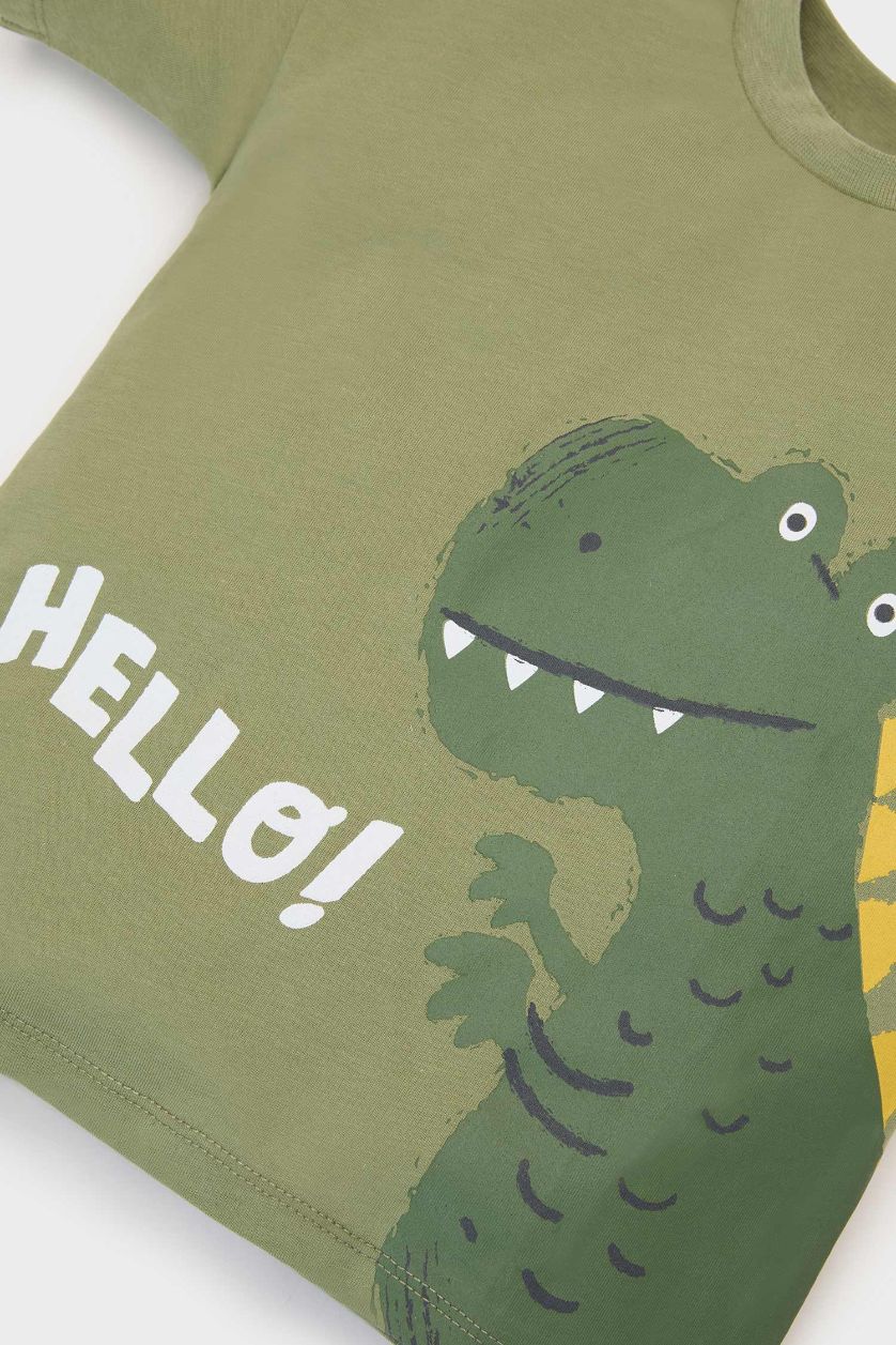 BABY BOY Khaki Baby Boy Dinosaur Printed 2 Piece Set