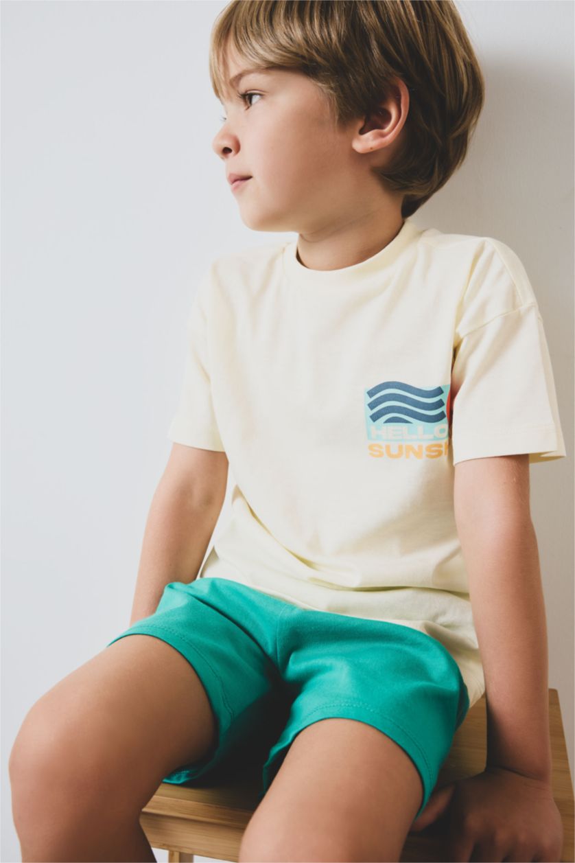 BÉBÉ GARÇON Jaune Clair Ensemble de t-shirt imprimé et short pour bébé garçon