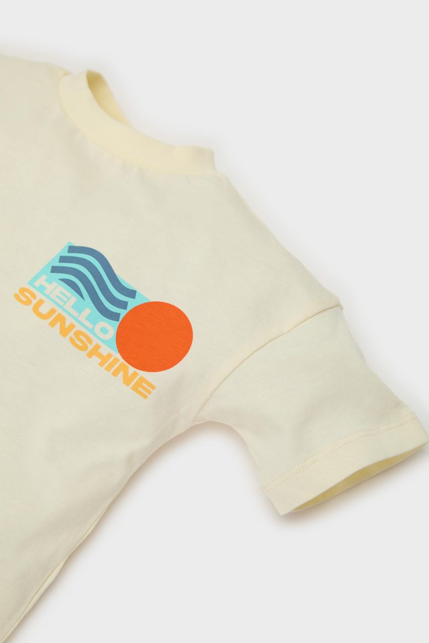 BÉBÉ GARÇON Jaune Clair Ensemble de t-shirt imprimé et short pour bébé garçon