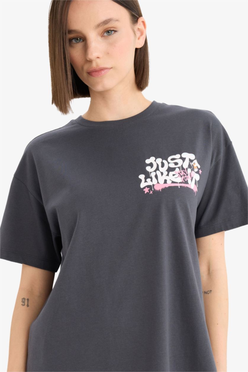 Женщины Антрацит Oversize Fit Short Sleeve T-Shirt