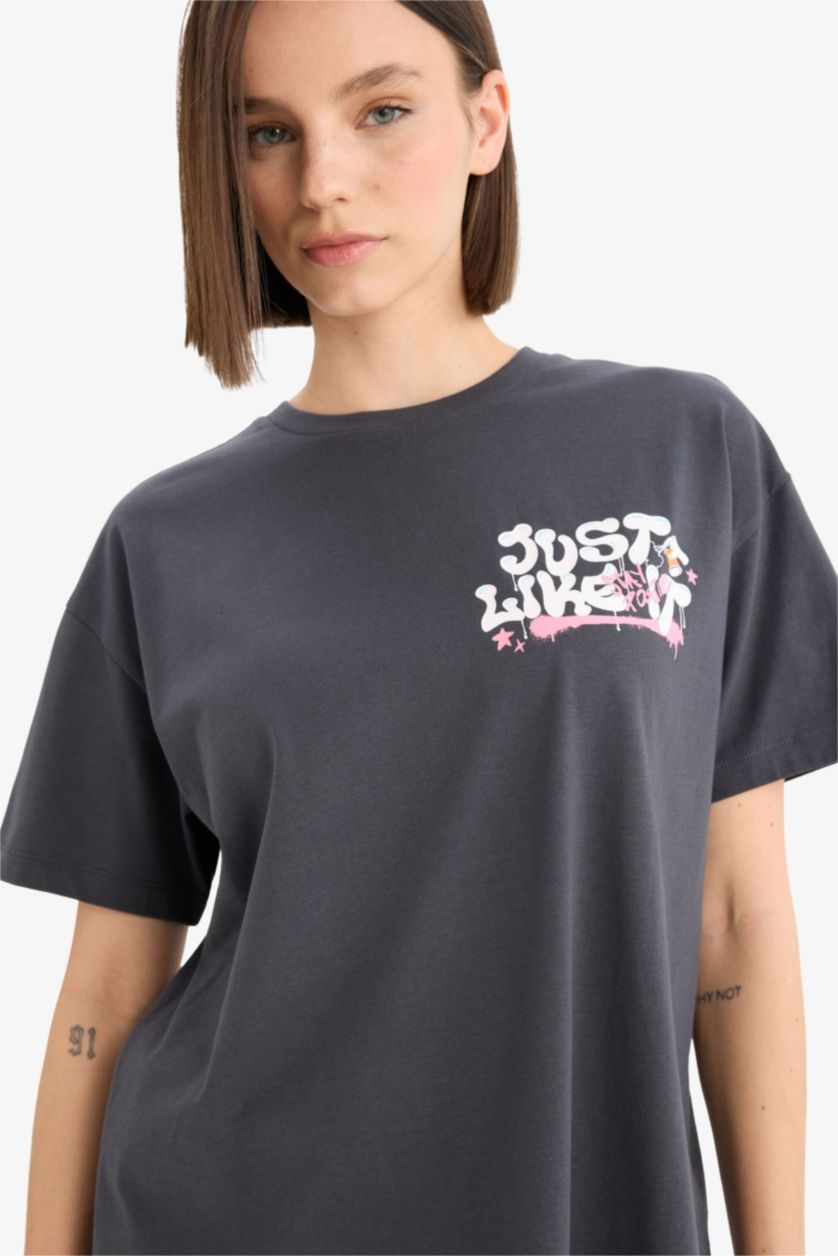 Женщины Антрацит Oversize Fit Short Sleeve T-Shirt