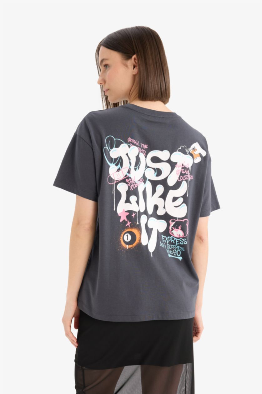 Женщины Антрацит Oversize Fit Short Sleeve T-Shirt