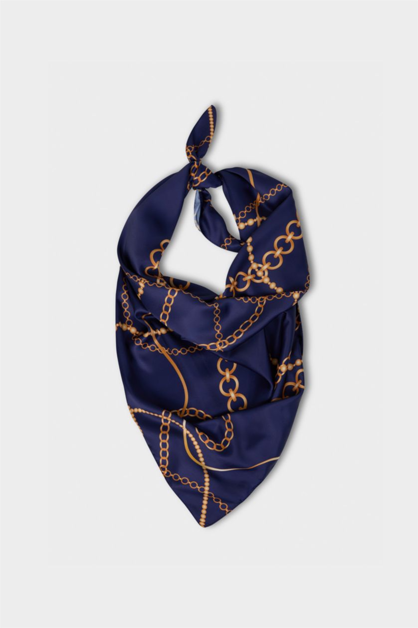 FEMME Bleu Foulard imprimé pour femme
