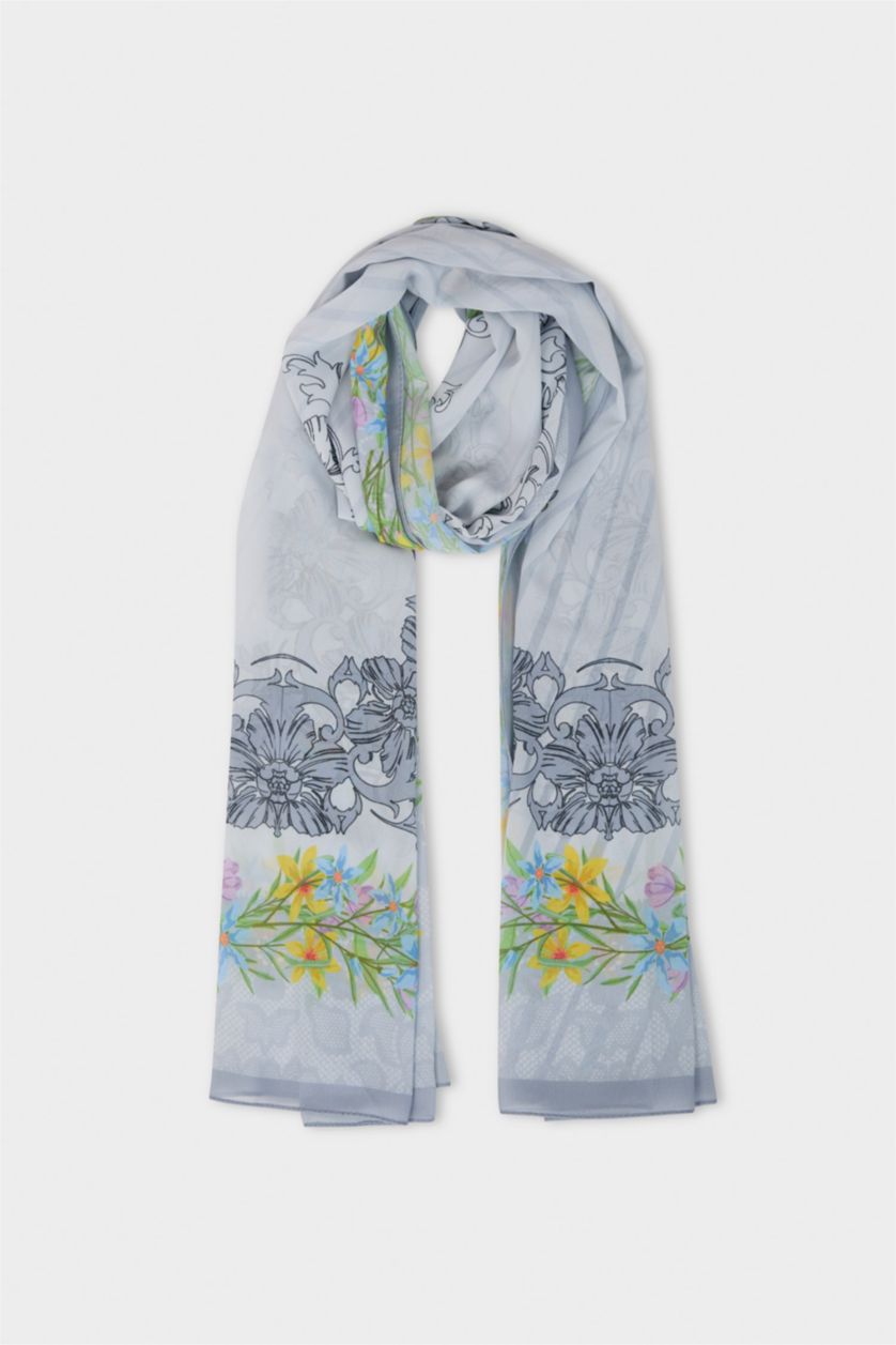 Women Blue Woman Printed Hijab Shawl