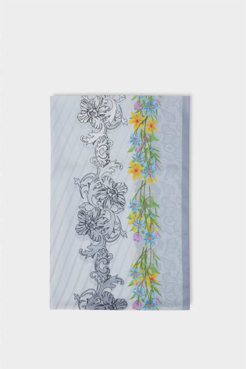 Women Blue Woman Printed Hijab Shawl