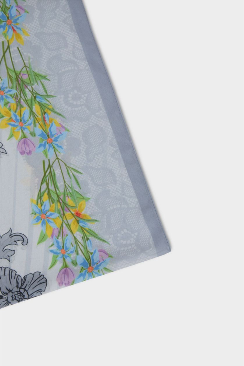 Women Blue Woman Printed Hijab Shawl