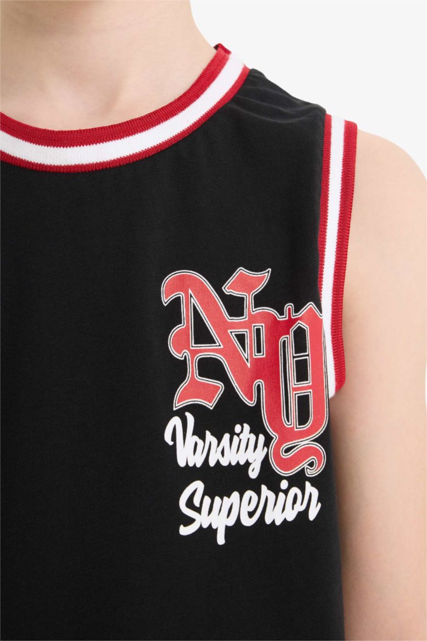 Erkek Çocuk - Genç Erkek Siyah 2'li Takım Baskılı Atlet Beli Lastikli Şort Erkek Çocuk