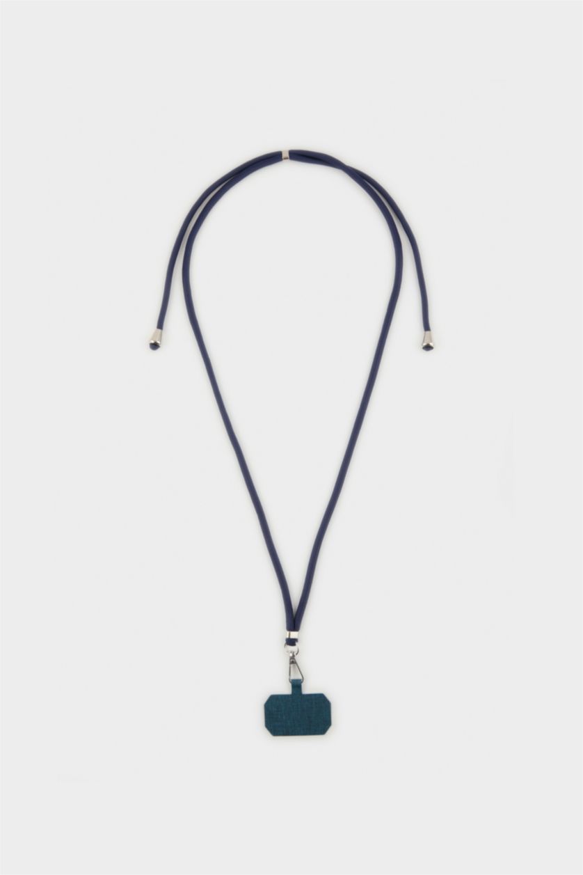 Kadın Mavi İpli Cep Telefonu Askısı