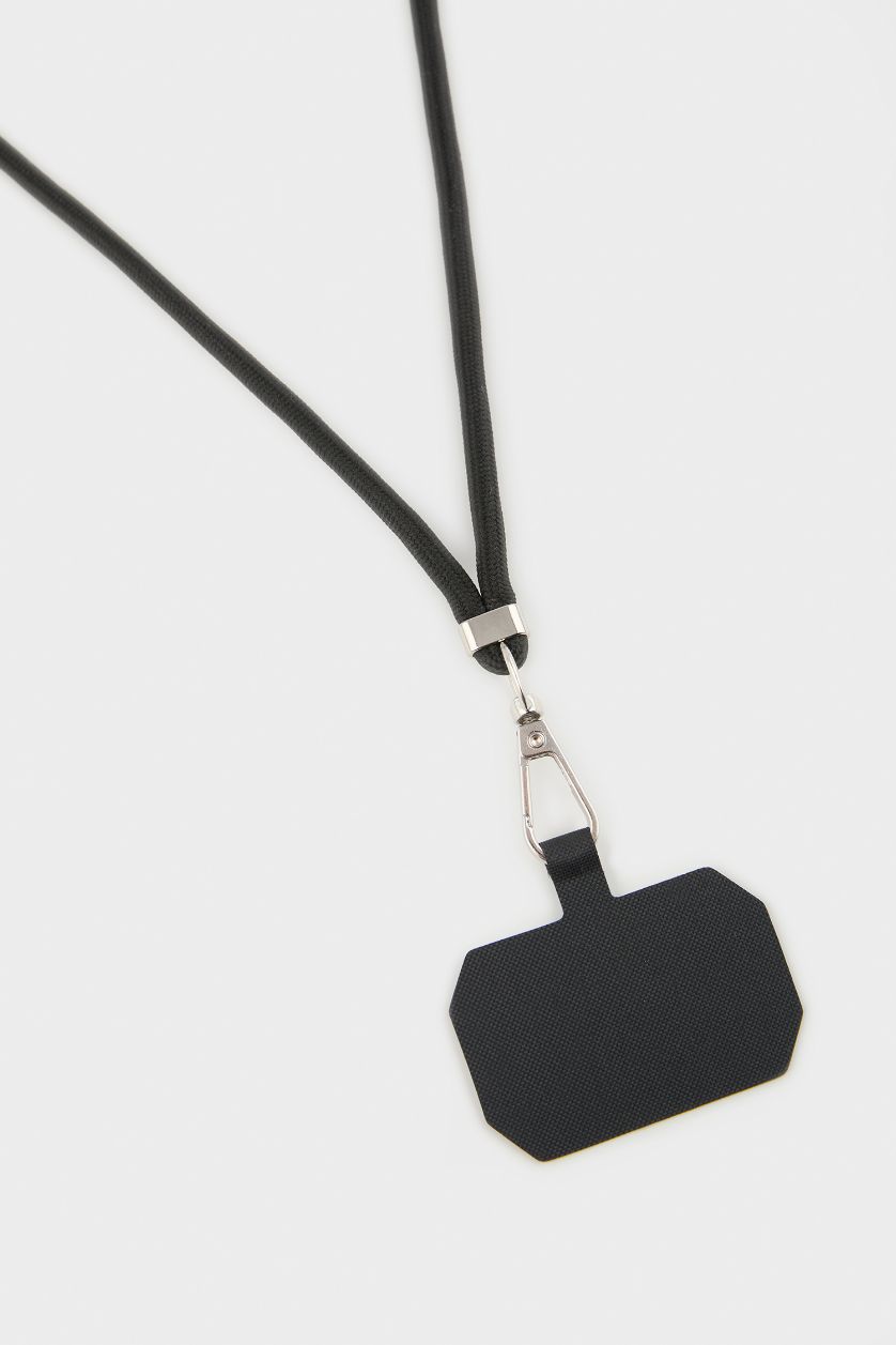 Kadın Siyah İpli Cep Telefonu Askısı