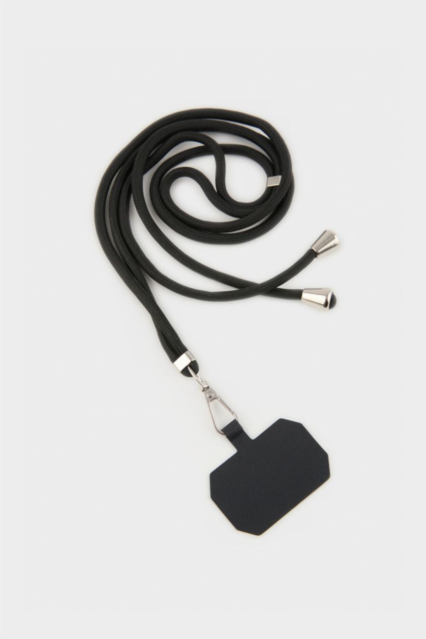 Kadın Siyah İpli Cep Telefonu Askısı