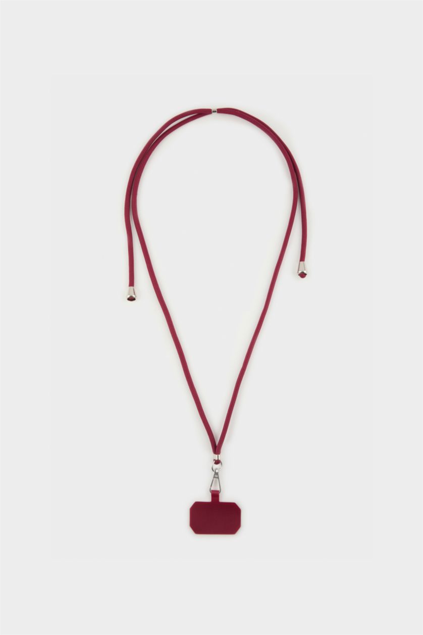 Kadın Bordo İpli Cep Telefonu Askısı