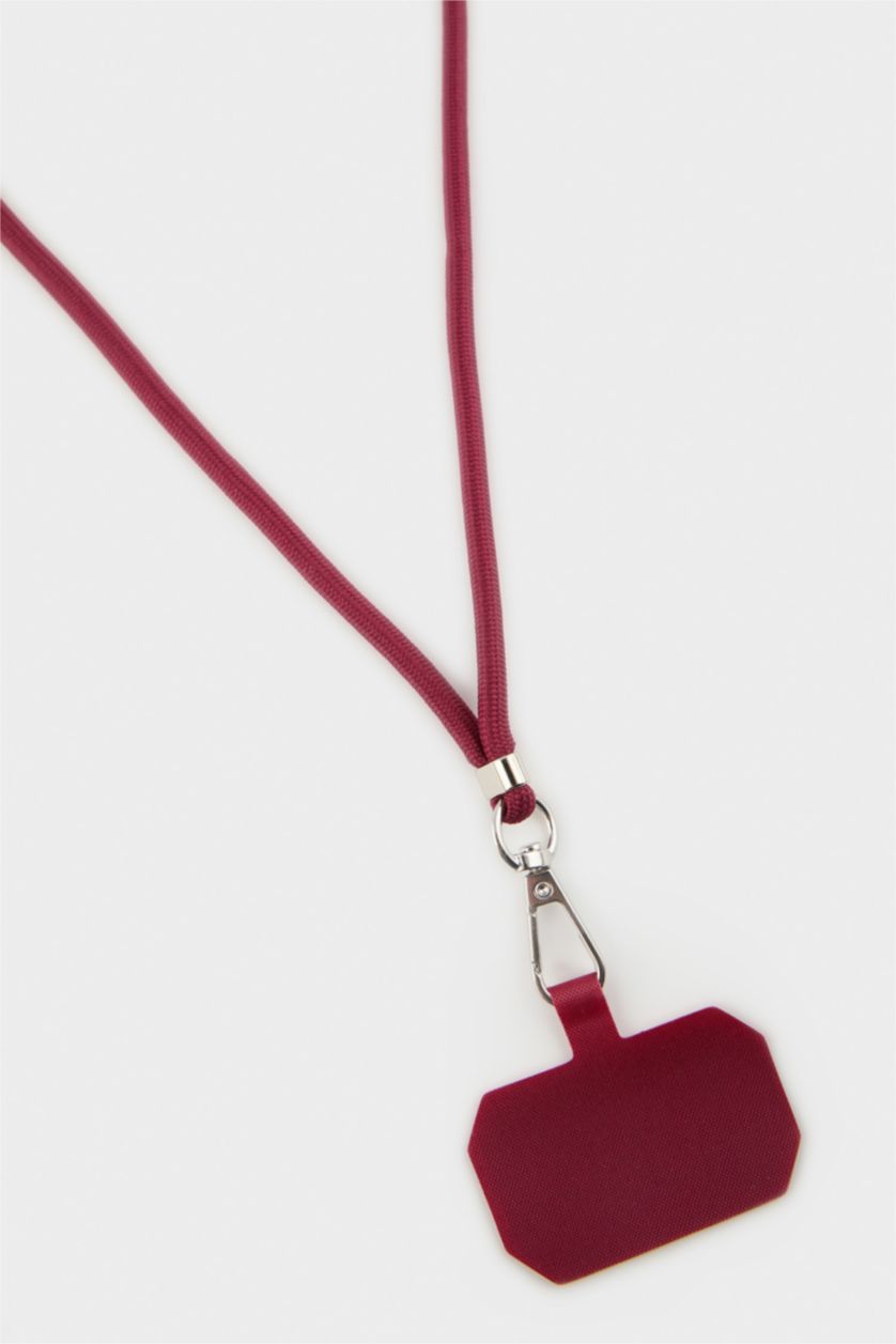 Kadın Bordo İpli Cep Telefonu Askısı